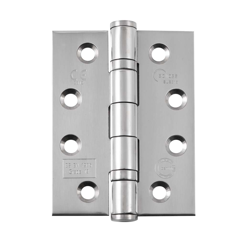 SOX 316 4 Inch (102mm) Polished Stainless Steel Ball Bearing Hinge (Sold in Pairs)